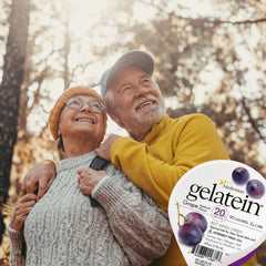 Gelatein Grape serving cup showing protein-dense option for meals.