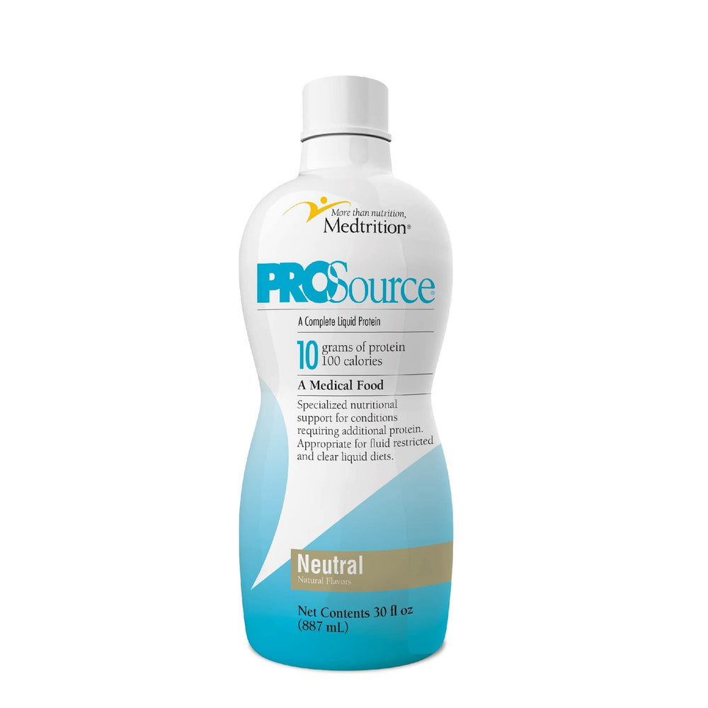 Medtrition Prosource bottle pour, convenient liquid protein for on-the-go nutrition.