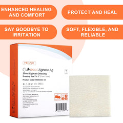 MedVance sterile packaging close-up showing easy 2x2 dressing