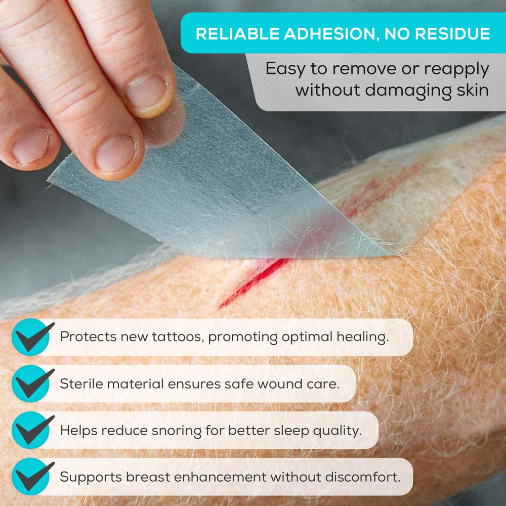 MedVance easy-application removal close-up shows secure adhesion with painless dressing changes