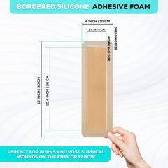 Close-up of wound-contact silicone layer on MedVance dressing reduces skin trauma during changes.