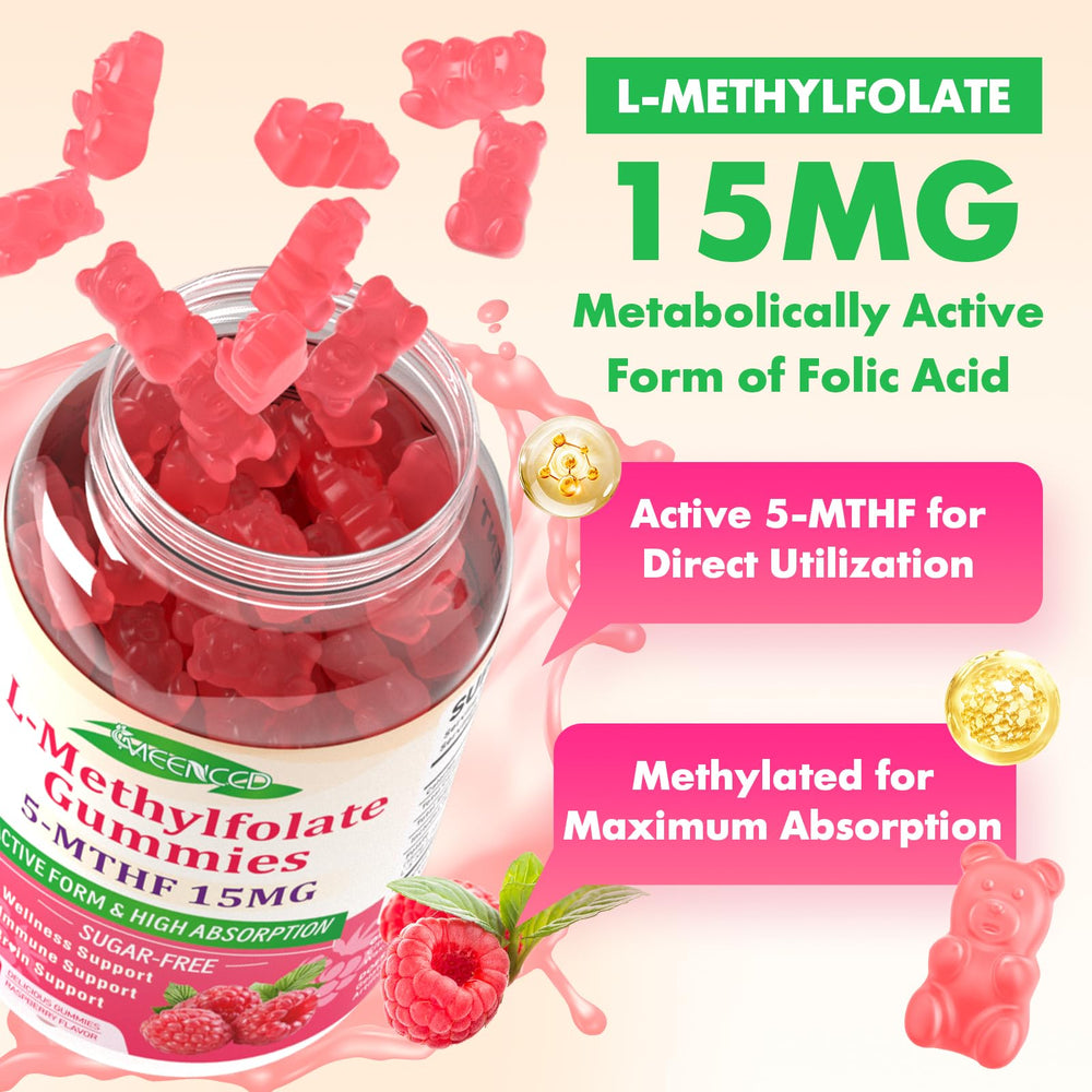 MEENCCD bottle with label highlights GMP-certified vegan gluten-free sugar-free