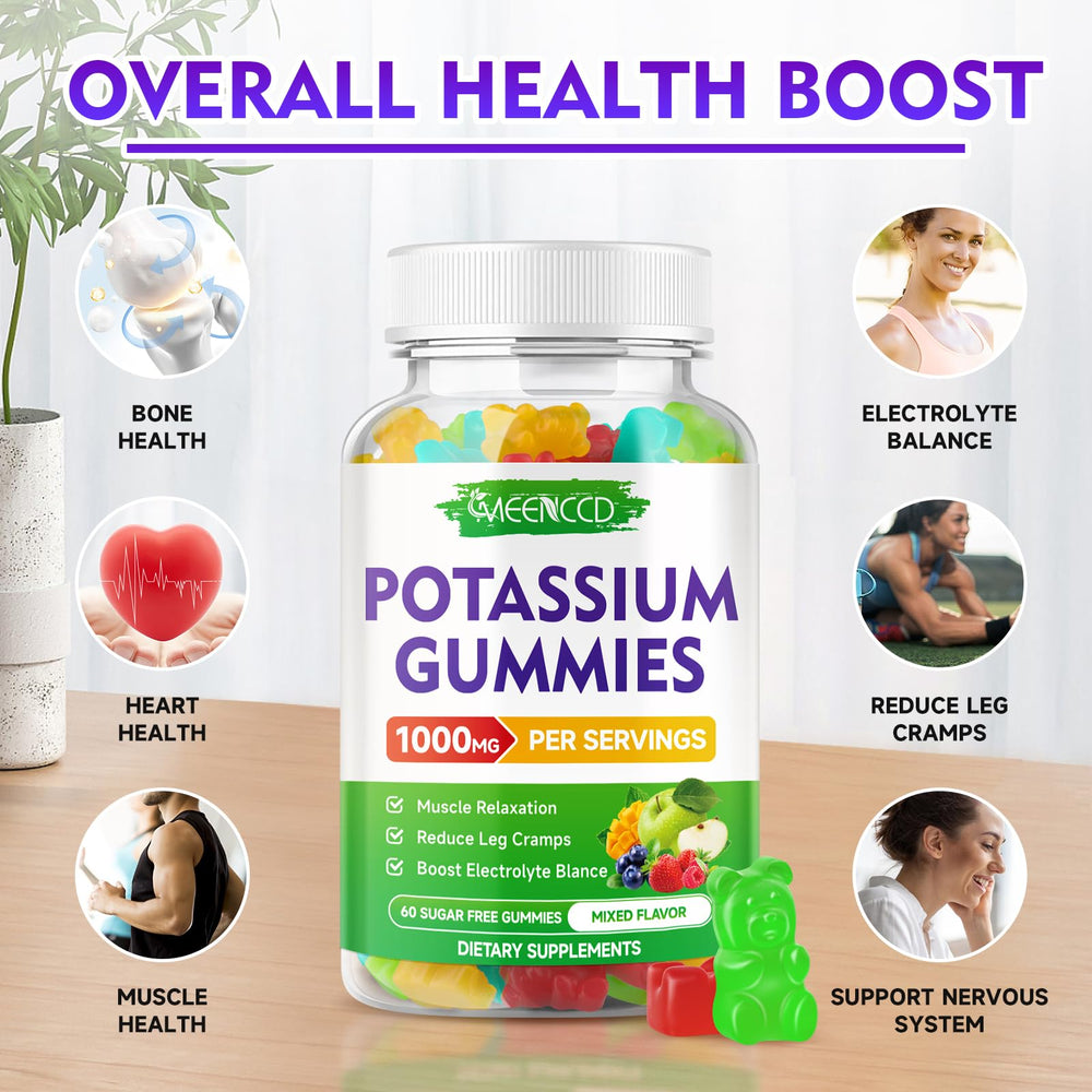 MEENCCD potassium citrate gummies close-up shows mixfed fruit flavor and easy digestion