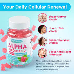 MEENCCD Alpha Lipoic Acid Gummies bottle open shows convenient daily dose.