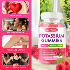 MEENCCD Potassium Gummies bottle side nutrition panel with servings