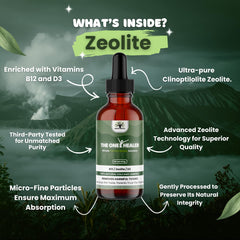 Raspberry and strawberry flavor of MEGA HEALTH Zeolite Detox shown on label