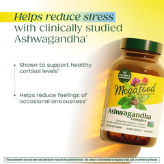 Label detail of MegaFood Ashwagandha Complex highlighting clean ingredients