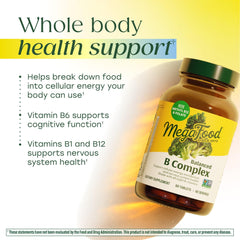 MegaFood Balanced B Complex tablets neatly arranged for daily use.