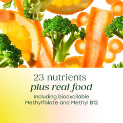 MegaFood bottle label highlights ingredients and suggested daily use