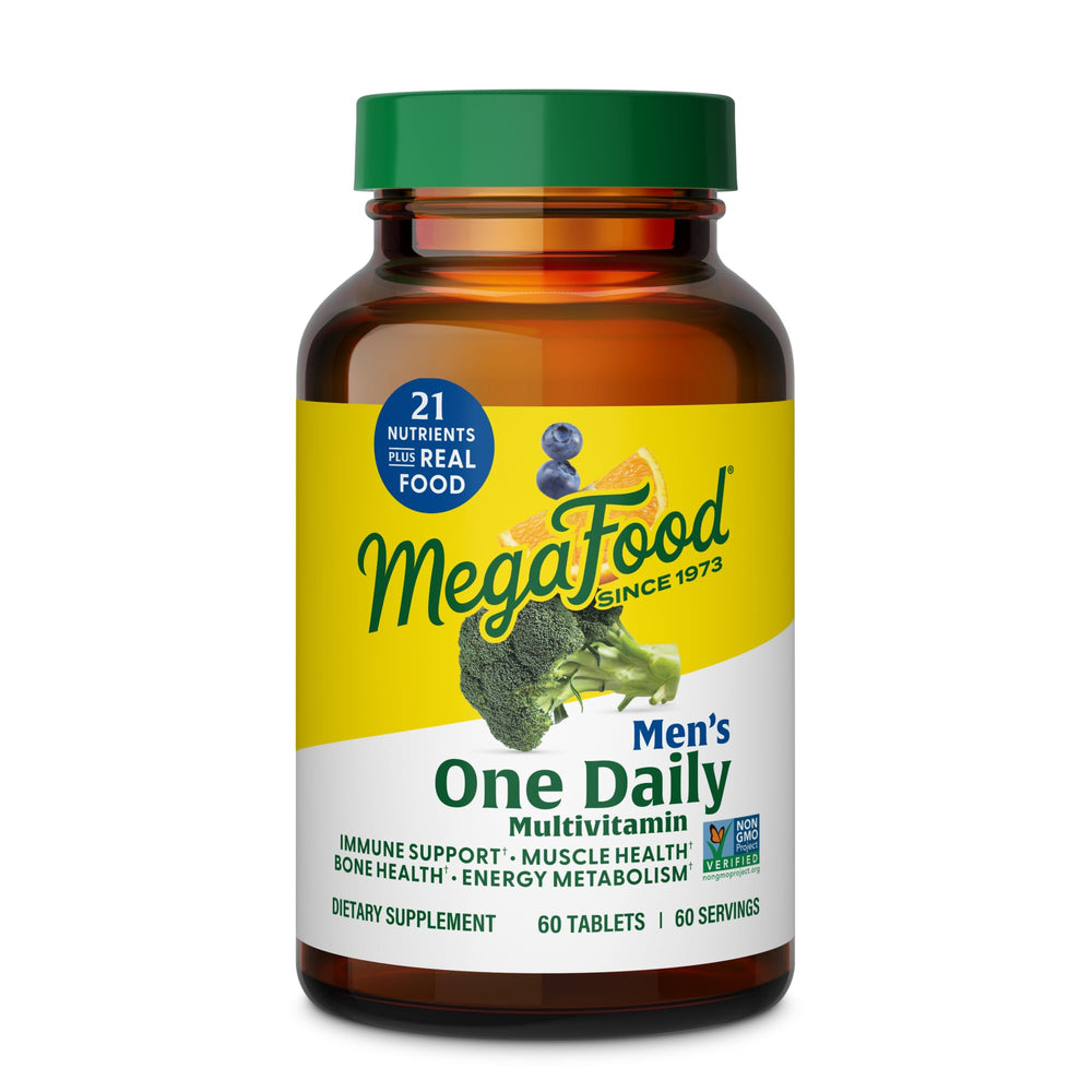 MegaFood One Daily Men’s Multivitamin bottle for daily energy support.