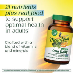 Oranges and broccoli from MegaFood real food blend inside the multivitamin.