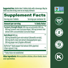 Close-up of MegaFood Turmeric Curcumin tablets, compact and easy to take