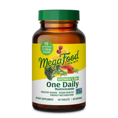 MegaFood Women Over 55 One Daily bottle showing daily energy support.