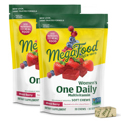 MegaFood Women's Multivitamin soft chews bottle for easy daily use