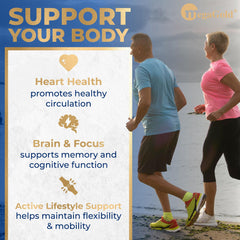 MegaGold omega-3 capsules designed to support emotional balance and cognitive function.