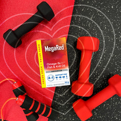 MegaRed advanced formula packaging showcases the 80-count bottle.