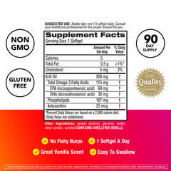 Close-up of MegaRed PureTech purification label emphasizing higher purity.