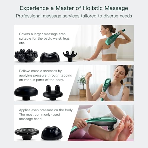 MEGAWISE back massager highlights 3200mAh battery for cordless sessions.