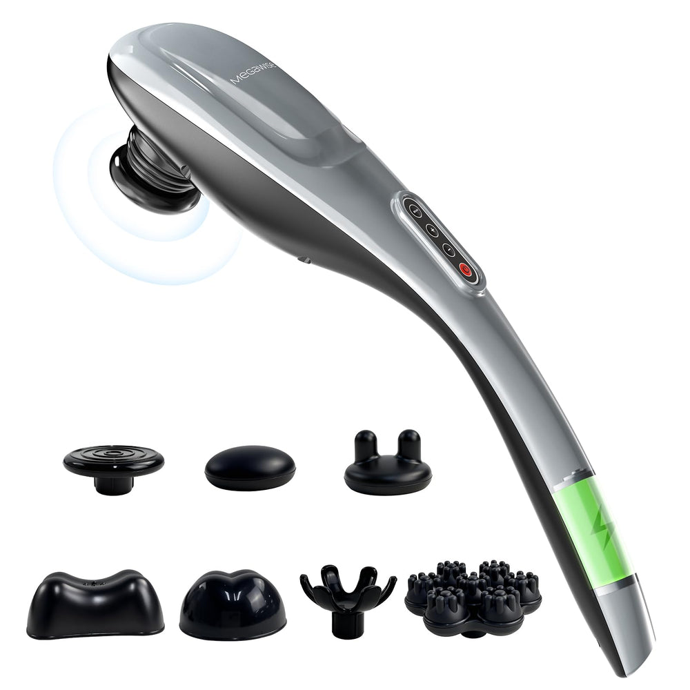 MEGAWISE handheld back massager in use delivering deep tissue relief