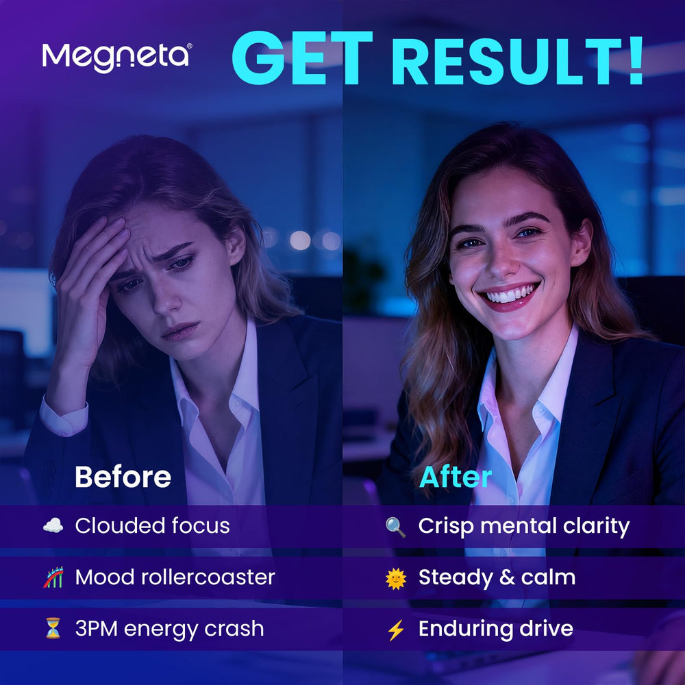 MEGNETA neuro-redox chart shows B vitamins with antioxidant support.