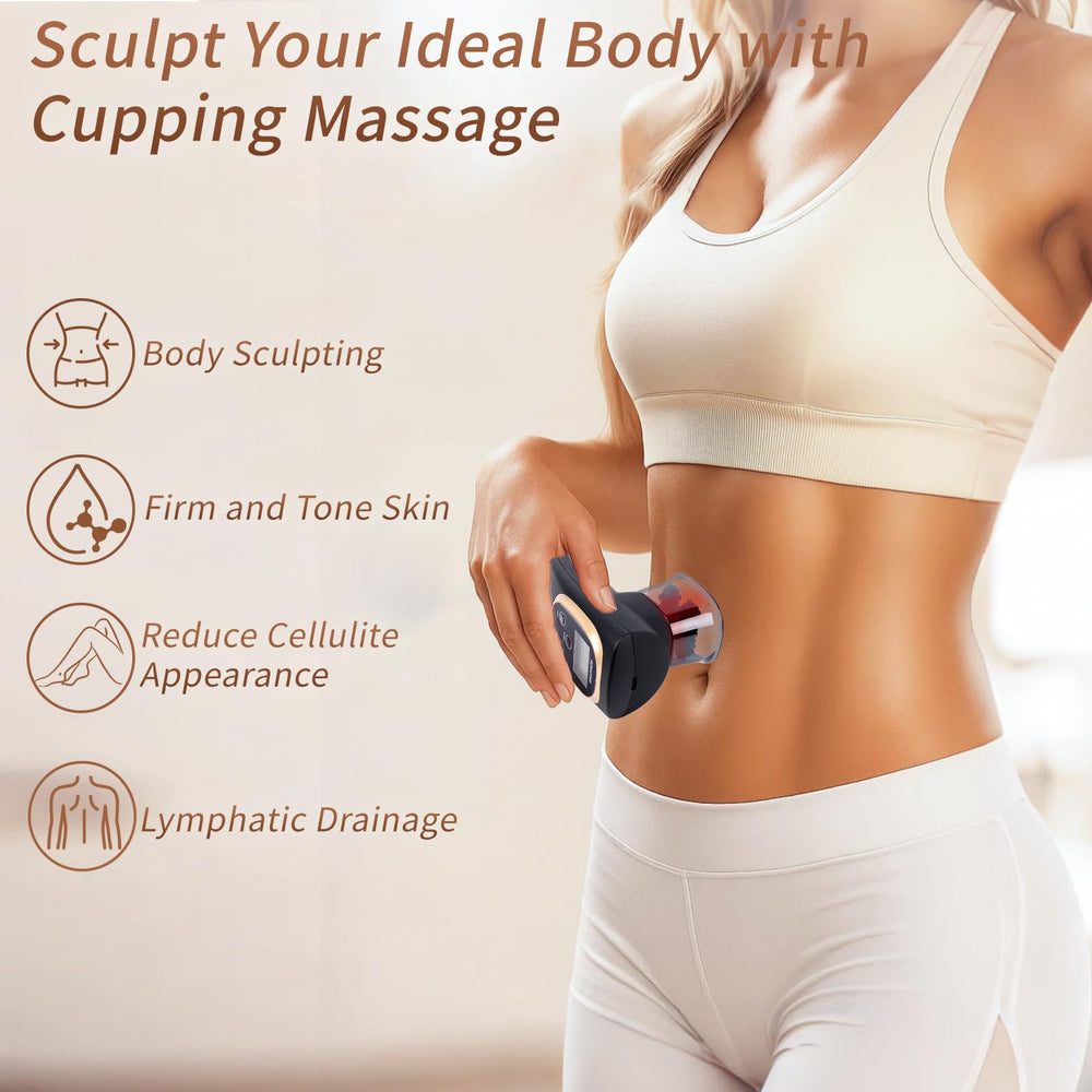 Heat function activated for soothing warmth during cupping sessions