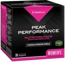 Melaleuca Peak Performance Women's Pack AM & PM packets for daily nutrition supporting heart and metabolic health.