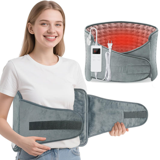 MELCAM belted heating pad provides targeted warmth for the lower back.