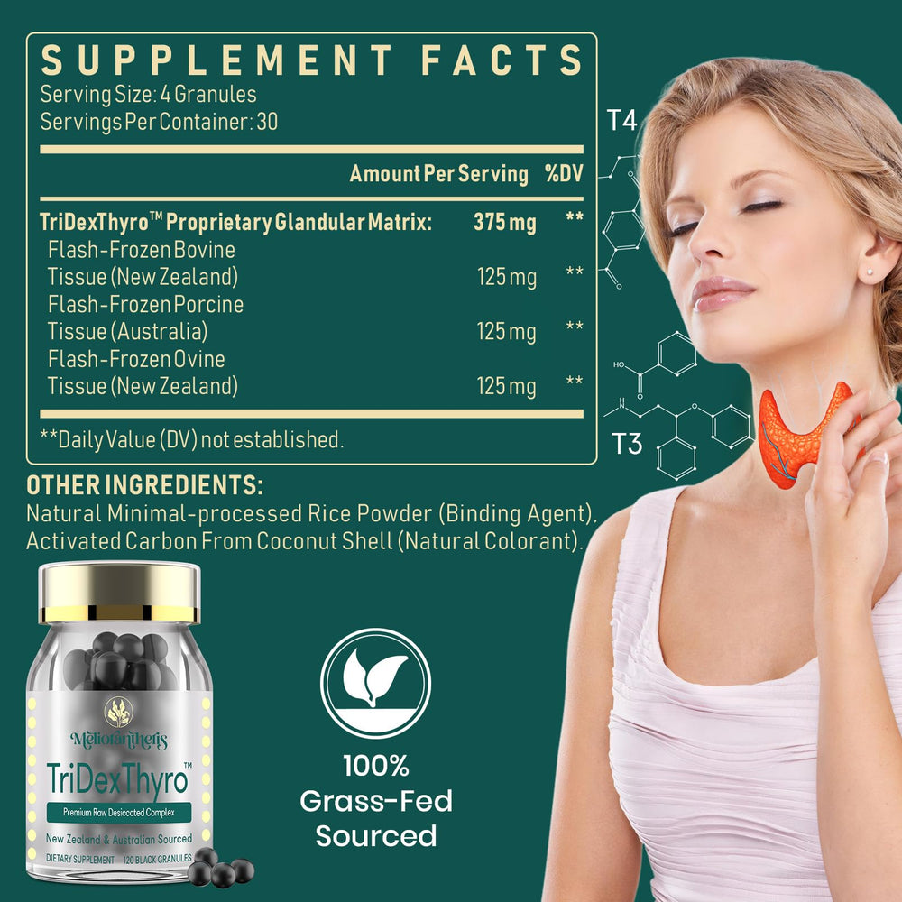 Meliorantheris TriDexThyro two-pack packaging for convenient ongoing supplementation.
