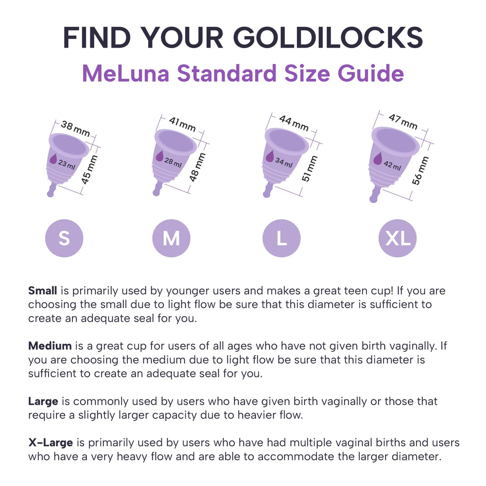 MeLuna regular-height cup demonstrates balanced height for average cervix positions.