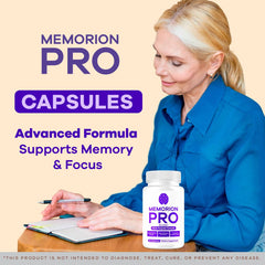 Memorion Pro capsules close-up reveal smooth, easy-to-swallow pills.