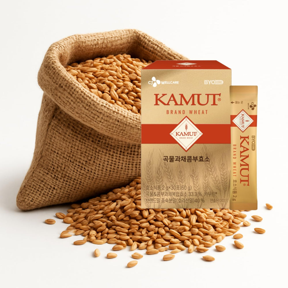 MENBLY packaging label highlights Kamut Khorasan wheat complex