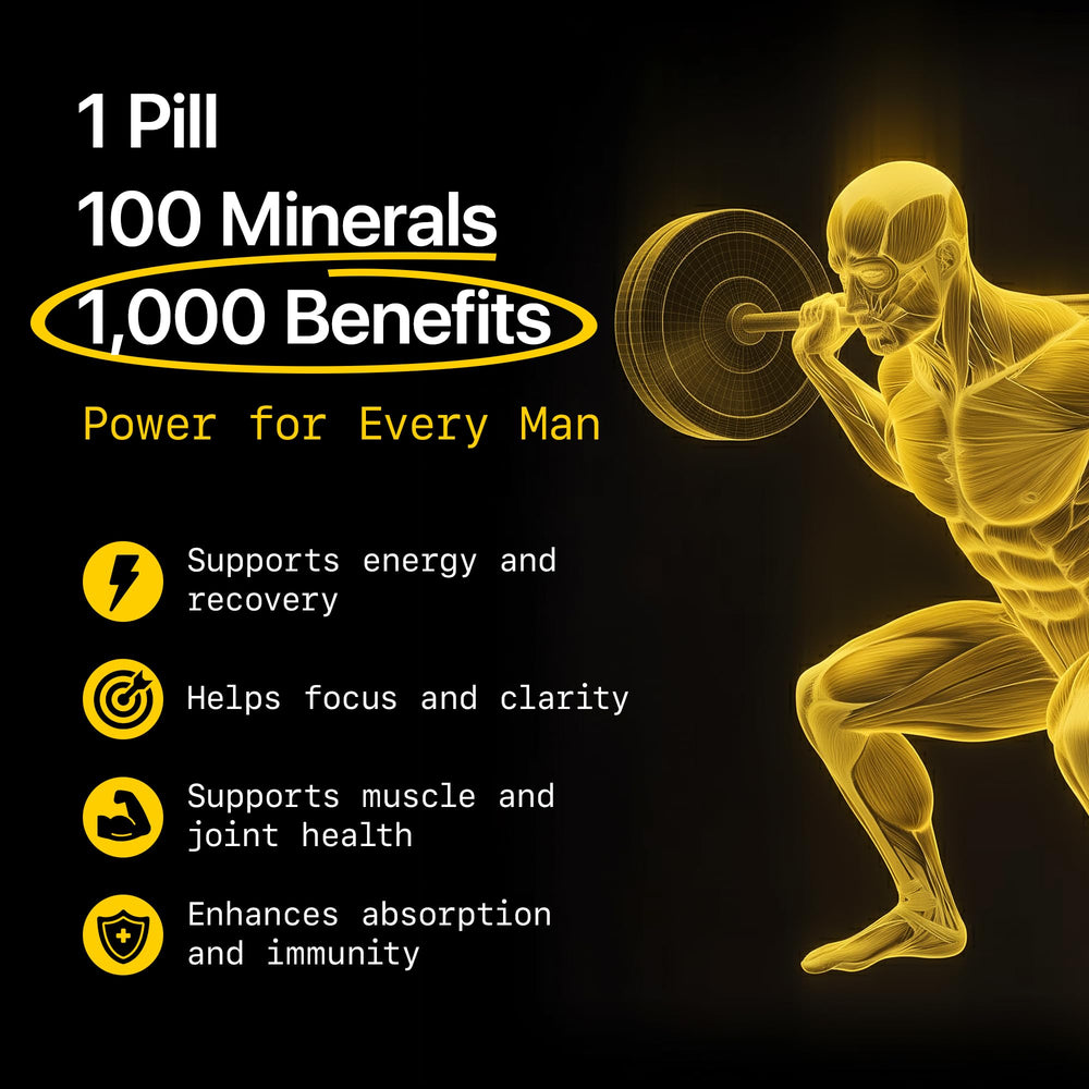 Menerals tablets close-up reveals natural minerals for vitality and steady energy.