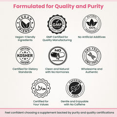 Menopaused vegan formula label, showcasing clean, non-GMO ingredients.