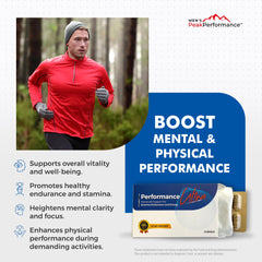 MEN'S PeakPerformance PerformanceUltra capsules closeup conveys convenient daily supplement routine