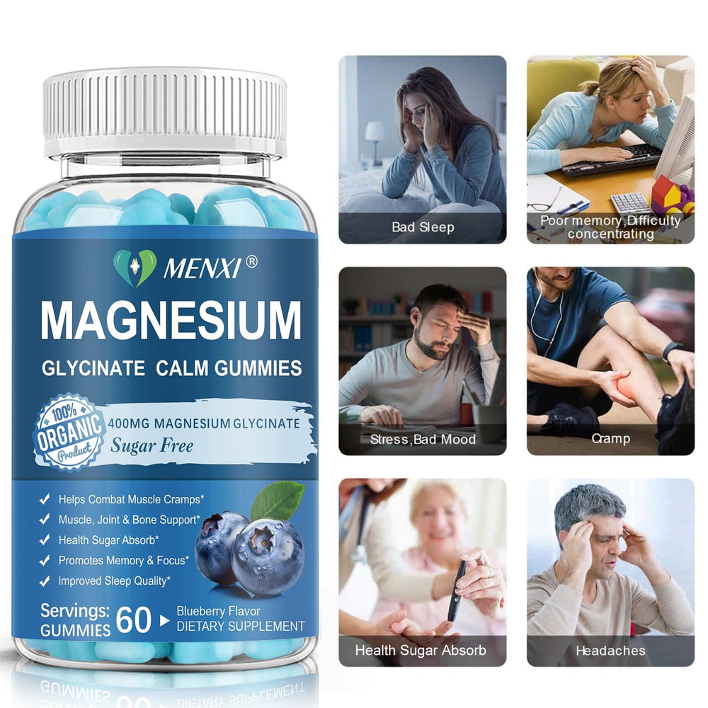 MENXI Magnesium Gummies nightstand scene hints bedtime calm