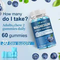 MENXI Magnesium Gummies serving with water suggests a relaxing daily routine