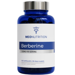 Meo Nutrition berberine 1200mg per serving label emphasizes potency