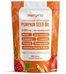 MERRY VITA pumpkin seed oil bottle cap, easy daily intake.