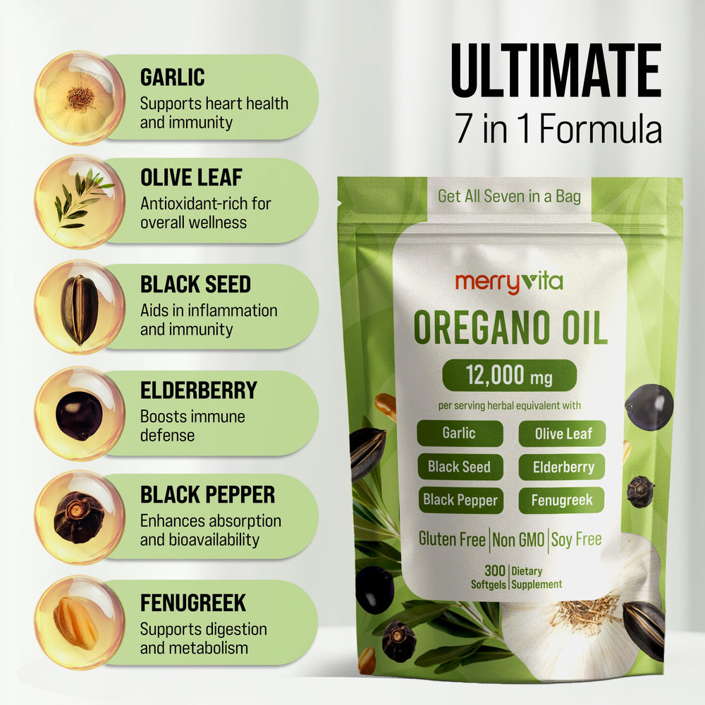 MERRY VITA seven-in-one blend label for holistic herbal support.
