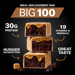 MET-Rx Big 100 Bar cross-section reveals protein-rich interior.