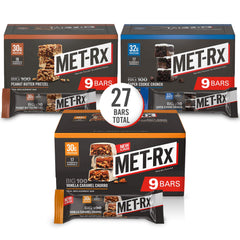 MET-Rx Big 100 Colossal bar front packaging, convenient meal replacement option for active days.
