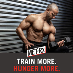 MET-Rx variety-pack display enables easy flavor choice for on-the-go meals.