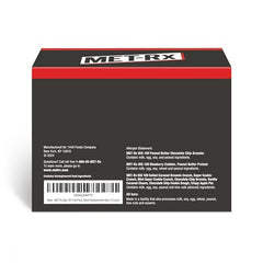 MET-Rx Big 100 nutrition panel emphasizes vitamins for on-the go energy.