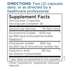 Ingredient panel featuring hyaluronic acid 40 mg for joint lubrication
