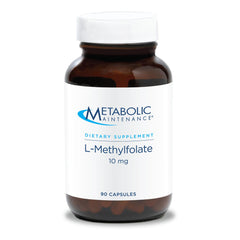 Metabolic Maintenance L-Methylfolate 10 mg bottle for daily methylation support.