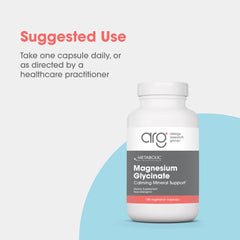 Metabolic Maintenance Magnesium Glycinate pour showing capsule dose for daily intake.