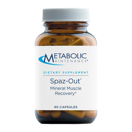Metabolic Maintenance Spaz-Out capsules closeup for post-workout recovery support.