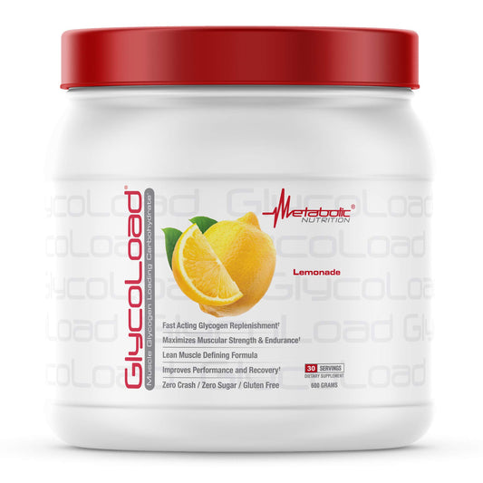 Metabolic Nutrition Glycoload bottle front showing product for quick workout energy
