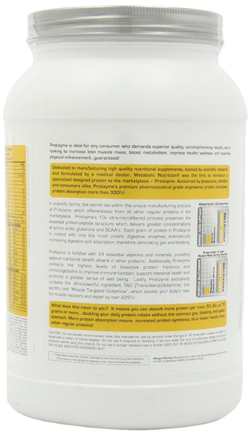 Metabolic Nutrition ProtiZyme powder scoop ready for a quick protein boost.