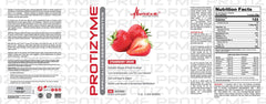 Protizyme scoop pouring into a glass for quick, easy mixability